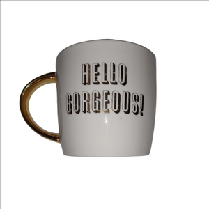 Slant Collections Gold And White Hello Gorgeous Mug